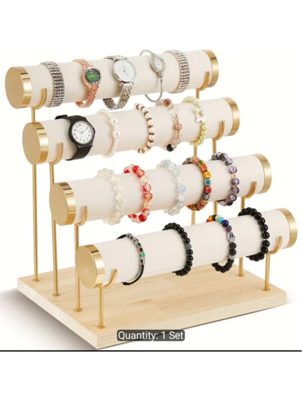 Unbranded Beige Gold 4-Tier Detachable Bracelet Holder One Size